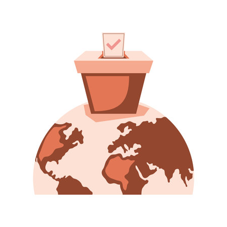 vote box on world mapのイラスト素材