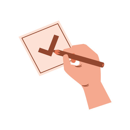 hand mark vote the ballot to electのイラスト素材