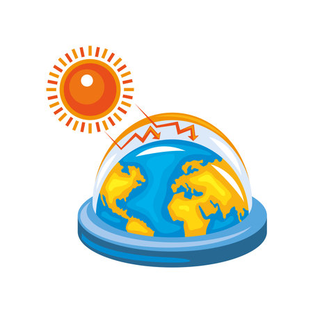 greenhouse effect global crisisのイラスト素材