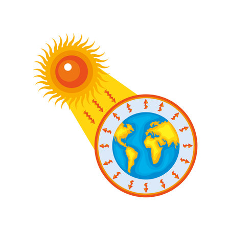greenhouse effect co2 gas emission and ozone screen issueのイラスト素材