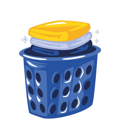 laundry basket and clothesのイラスト素材
