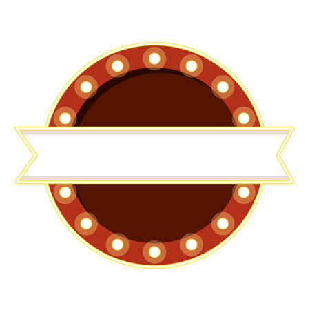 round signage with light bulbs classicのイラスト素材