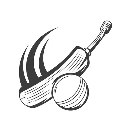 bat and ball cricket sport sketch styleのイラスト素材