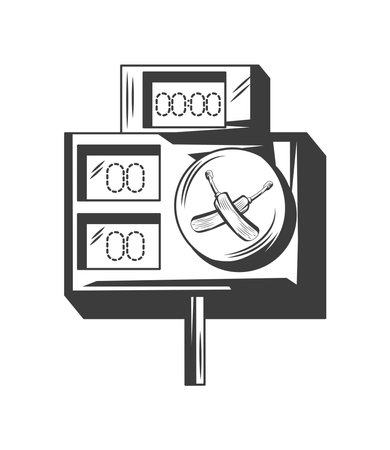 cricket sport scoreboard sketch styleのイラスト素材