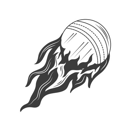 ball onfire cricket sport sketch styleのイラスト素材