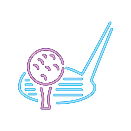 golf sport neon lighs iconのイラスト素材