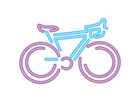 race bicycle sport neon lighs iconのイラスト素材