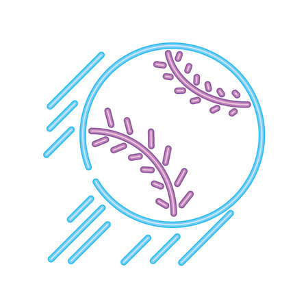 baseball ball sport neon lighsのイラスト素材