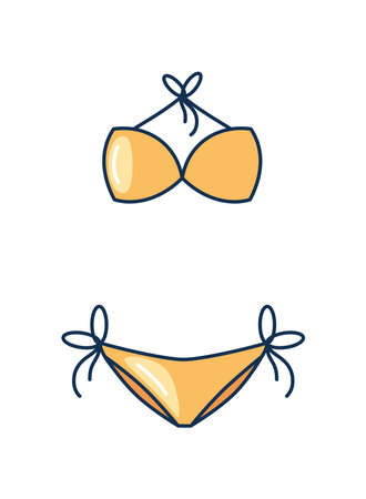female yellow bikini summer clothesのイラスト素材