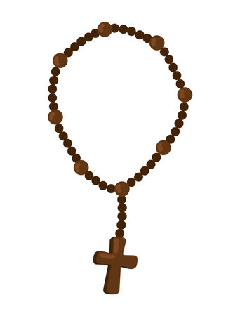 rosary with cross symbol of catholic religionのイラスト素材