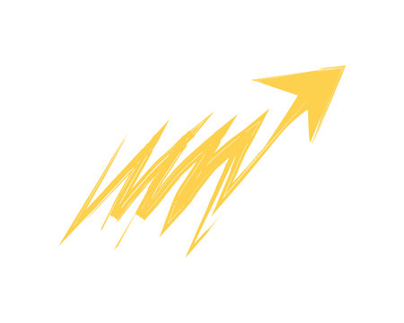 yellow arrow geometric shapeのイラスト素材