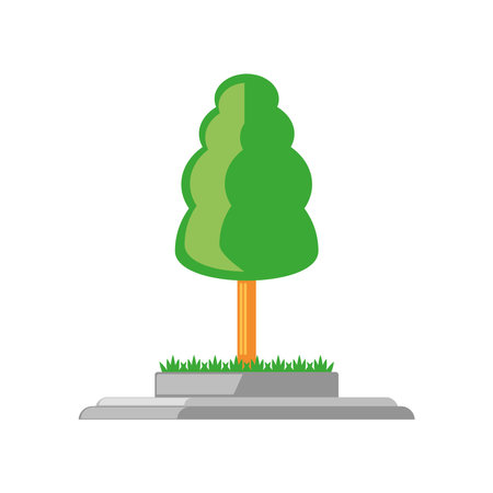 tree in street urban infrastructureのイラスト素材