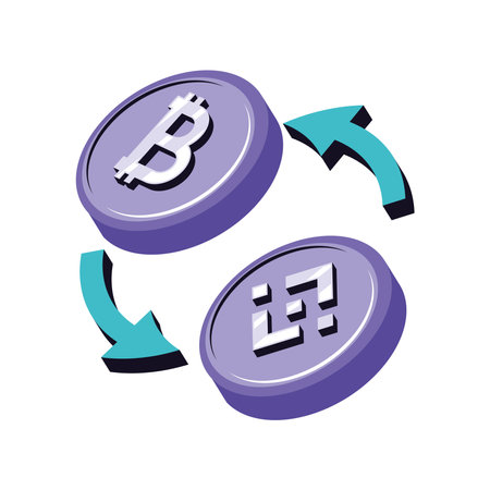 bitcoin and binance cryptocurrency iconのイラスト素材