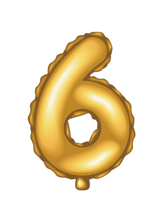 golden balloon number sixのイラスト素材