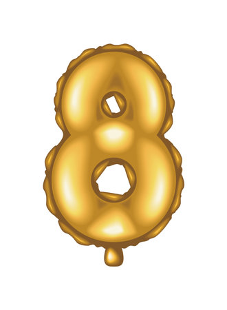 golden balloon number eightのイラスト素材