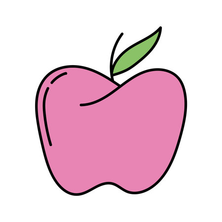 apple fruit doodleのイラスト素材