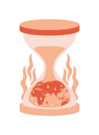 global warming hourglass timerのイラスト素材