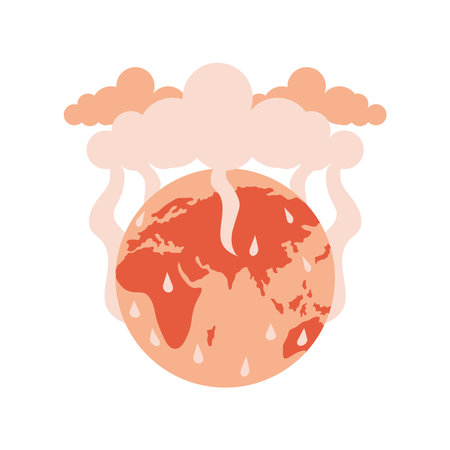 global warming high temperaturesのイラスト素材