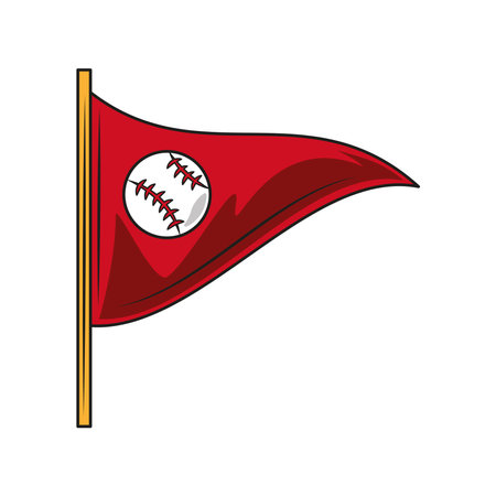 baseball championship red flagのイラスト素材