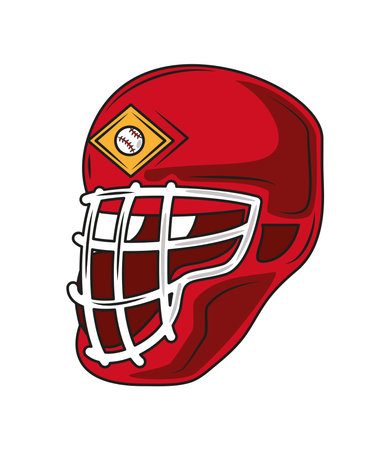 baseball helmet face guardのイラスト素材