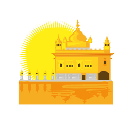 golden temple in indiaのイラスト素材