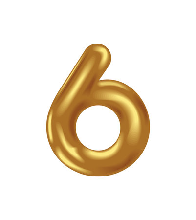 golden number sixのイラスト素材