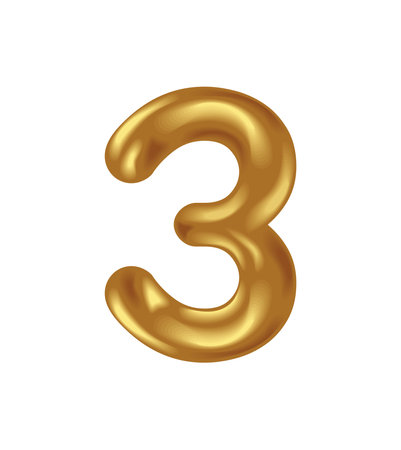 golden number threeのイラスト素材