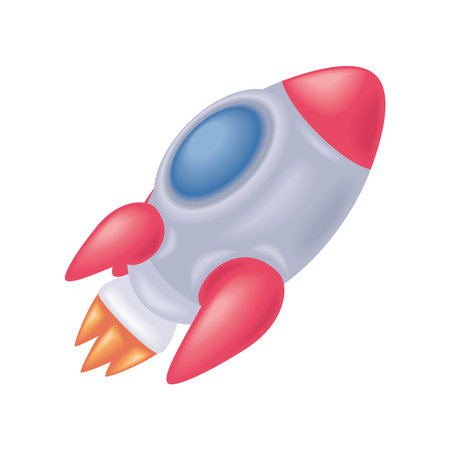 space spaceship cartoonのイラスト素材
