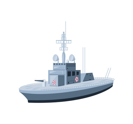 navy warship vectorのイラスト素材