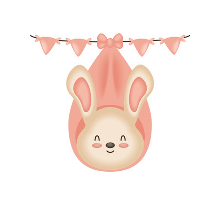 baby shower cute rabbitのイラスト素材