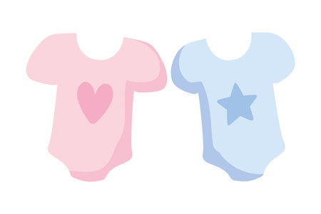 gender reveal baby clothesのイラスト素材