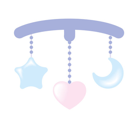 baby crib mobileのイラスト素材