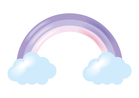 rainbow and cloudsのイラスト素材