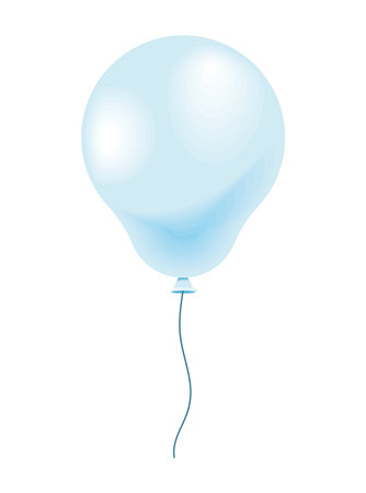blue realistic balloon heliumのイラスト素材