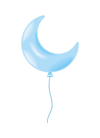 realistic balloon helium moonのイラスト素材