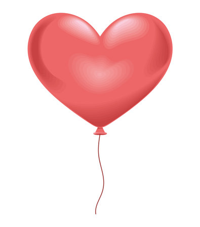 realistic balloon helium heartのイラスト素材