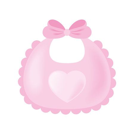 baby pink bibのイラスト素材