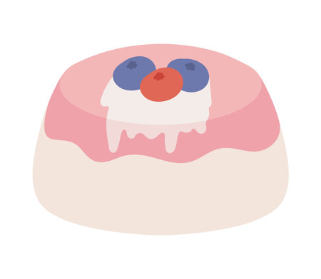 cake with berries dessertのイラスト素材