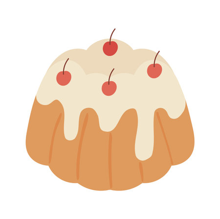 cake with fruits dessertのイラスト素材