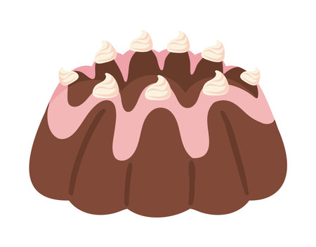 chocolate pudding dessertのイラスト素材