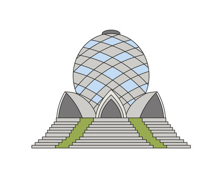 bahai temple building isolatedのイラスト素材