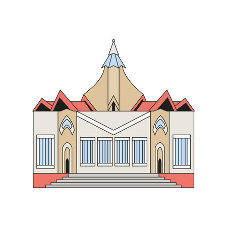 bahai temple in asiaのイラスト素材