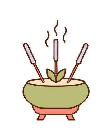 Incense burner aromatherapy relaxation iconのイラスト素材
