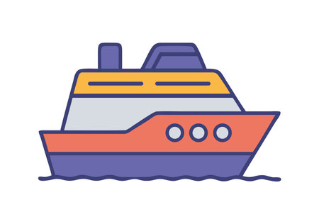 Cruise Ship Side View Iconのイラスト素材