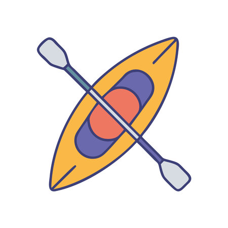 Kayak with Paddles Iconのイラスト素材