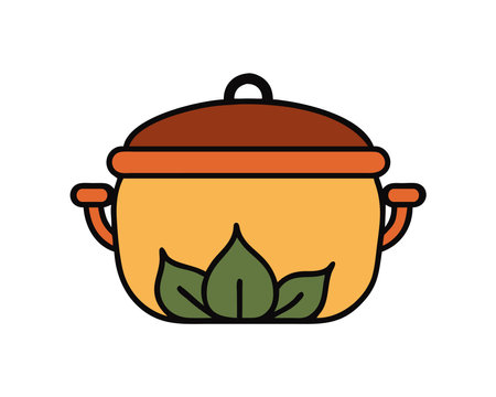 Camping cooking pot outdoor food gearのイラスト素材