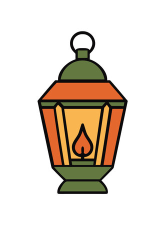 Camping vintage lantern for outdoor useのイラスト素材