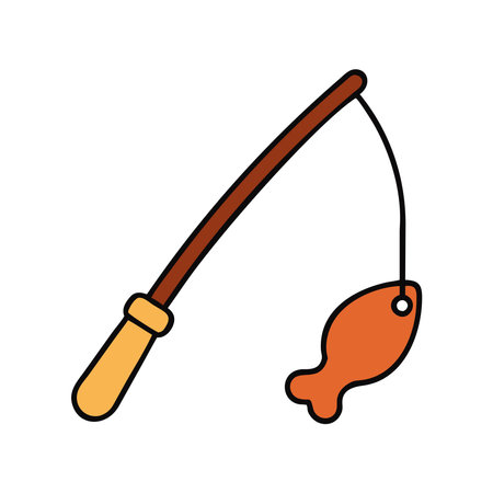 Camping fishing rod outdoor adventureのイラスト素材