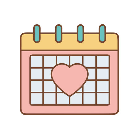 Wedding calendar with heart and pastel colorsのイラスト素材