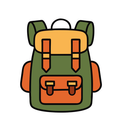 Camping backpack outdoor adventure gearのイラスト素材